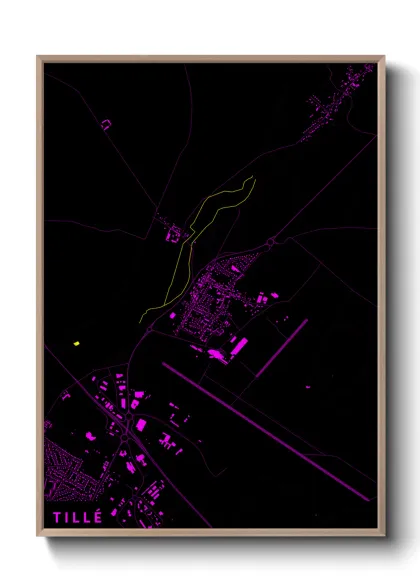 Une affiche de carte sur Tillé