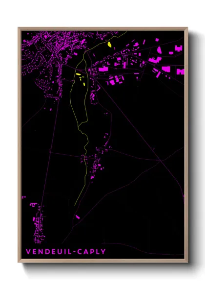 Une affiche de carte sur Vendeuil-Caply