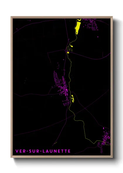 Une affiche de carte sur Ver-sur-Launette