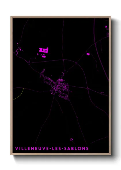 Une affiche de carte sur Villeneuve-les-Sablons