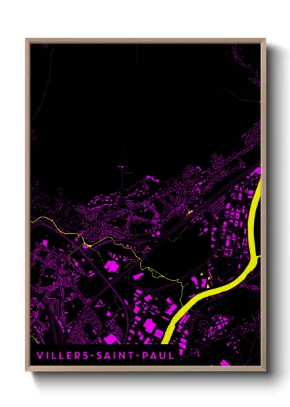 Une affiche de carte sur Villers-Saint-Paul