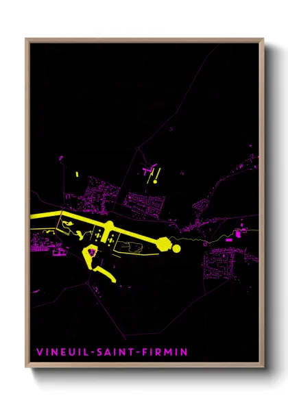 Une affiche de carte sur Vineuil-Saint-Firmin