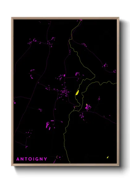 Une affiche de carte sur Antoigny