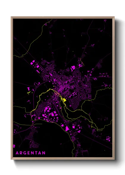Une affiche de carte sur Argentan