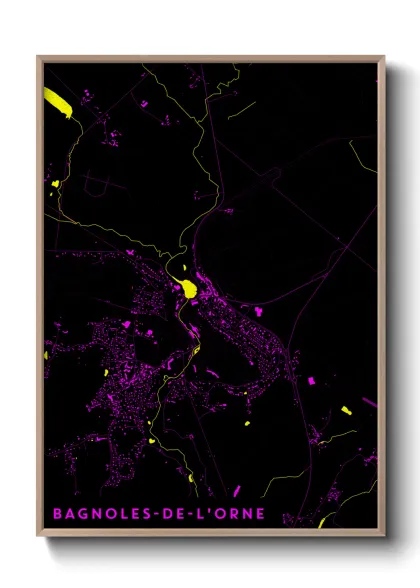 Une affiche de carte sur Bagnoles-de-l'Orne