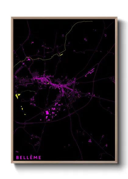 Une affiche de carte sur Bellême