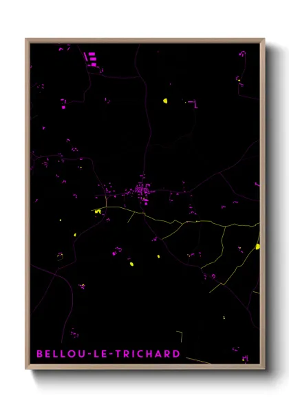 Une affiche de carte sur Bellou-le-Trichard