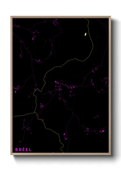 Une affiche de carte sur Bréel