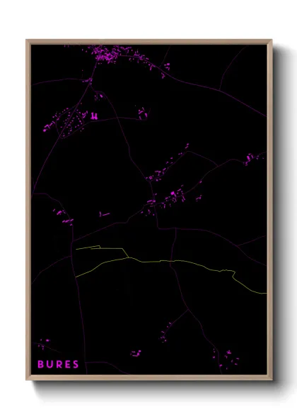 Une affiche de carte sur Bures