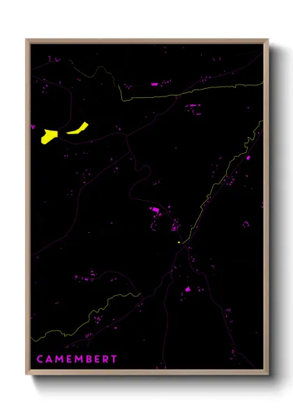 Une affiche de carte sur Camembert