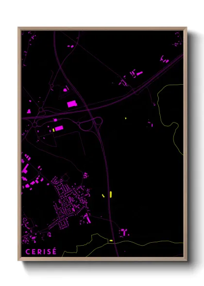 Une affiche de carte sur Cerisé