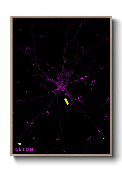 Une affiche de carte sur Ceton