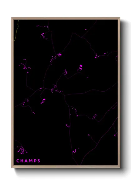 Une affiche de carte sur Champs