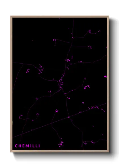 Une affiche de carte sur Chemilli