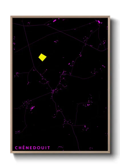 Une affiche de carte sur Chênedouit