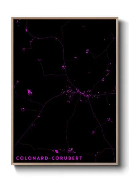 Une affiche de carte sur Colonard-Corubert
