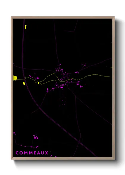 Une affiche de carte sur Commeaux