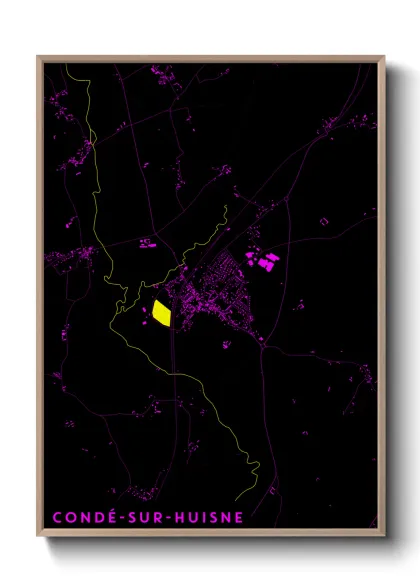 Une affiche de carte sur Condé-sur-Huisne