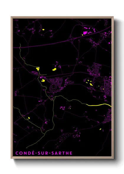 Une affiche de carte sur Condé-sur-Sarthe
