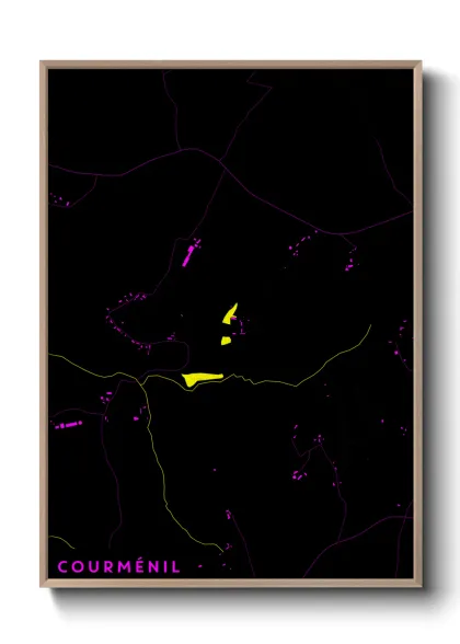 Une affiche de carte sur Courménil
