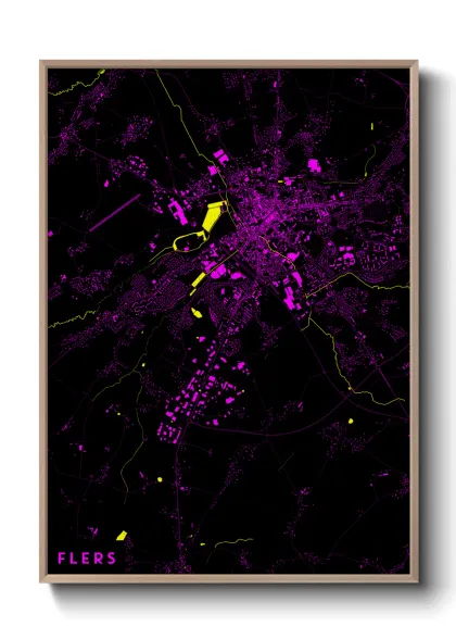 Une affiche de carte sur Flers