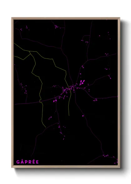 Une affiche de carte sur Gâprée