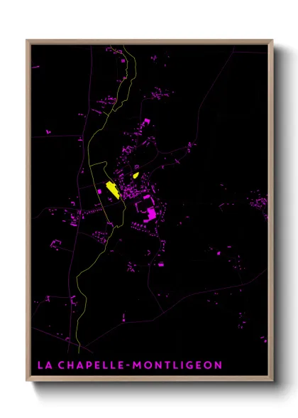 Une affiche de carte sur La Chapelle-Montligeon