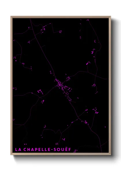 Une affiche de carte sur La Chapelle-Souëf