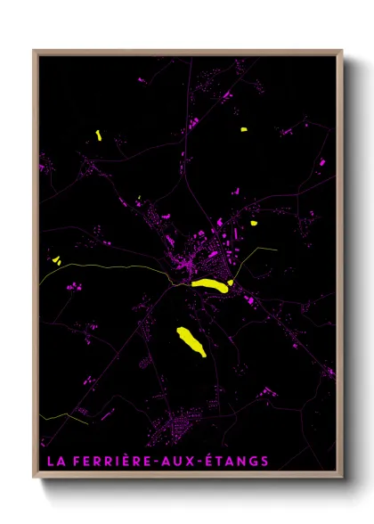 Une affiche de carte sur La Ferrière-aux-Étangs