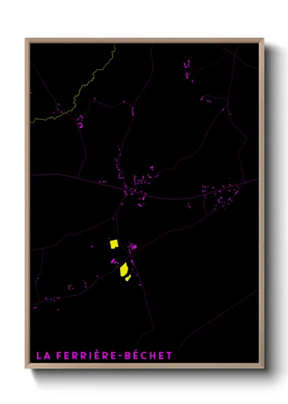 Une affiche de carte sur La Ferrière-Béchet