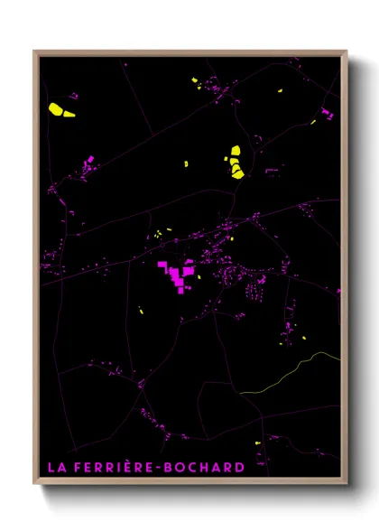 Une affiche de carte sur La Ferrière-Bochard