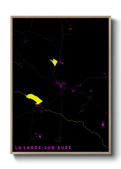 Une affiche de carte sur La Lande-sur-Eure