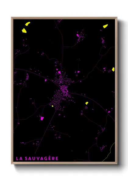 Une affiche de carte sur La Sauvagère