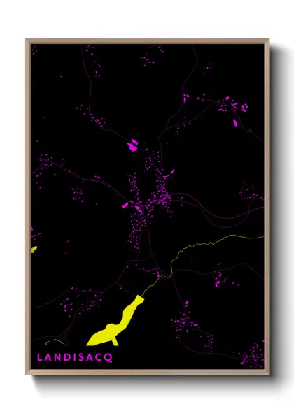 Une affiche de carte sur Landisacq