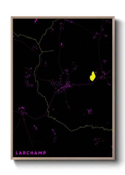 Une affiche de carte sur Larchamp