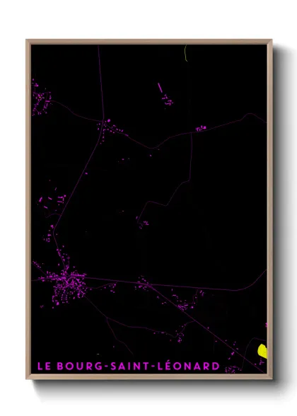 Une affiche de carte sur Le Bourg-Saint-Léonard