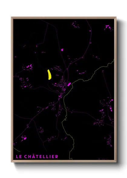 Une affiche de carte sur Le Châtellier