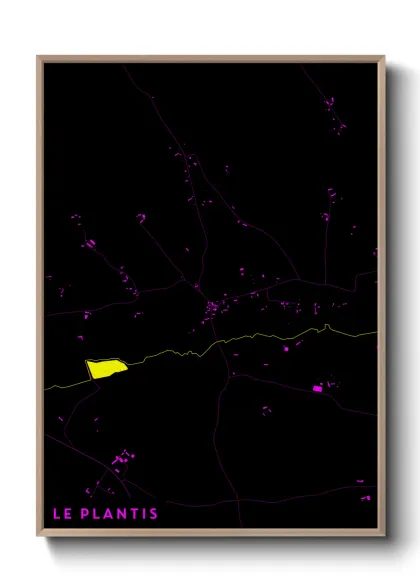 Une affiche de carte sur Le Plantis