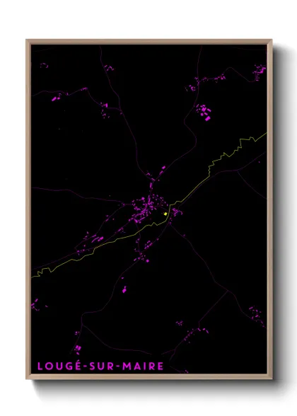 Une affiche de carte sur Lougé-sur-Maire