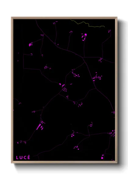 Une affiche de carte sur Lucé