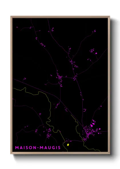 Une affiche de carte sur Maison-Maugis