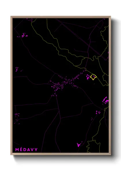 Une affiche de carte sur Médavy