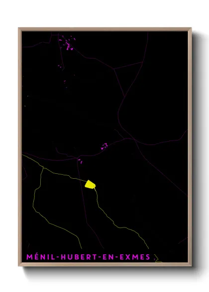 Une affiche de carte sur Ménil-Hubert-en-Exmes