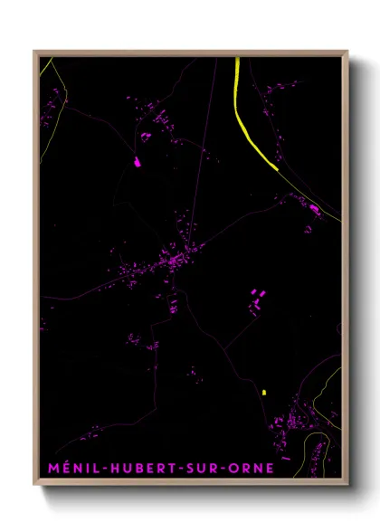 Une affiche de carte sur Ménil-Hubert-sur-Orne