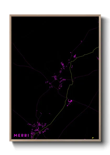 Une affiche de carte sur Merri