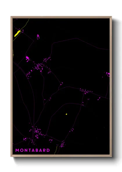 Une affiche de carte sur Montabard