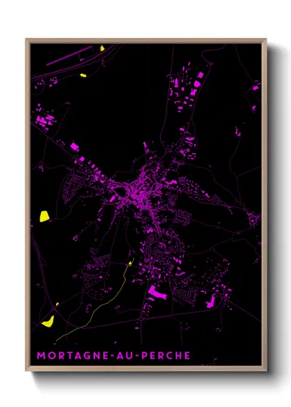 Une affiche de carte sur Mortagne-au-Perche