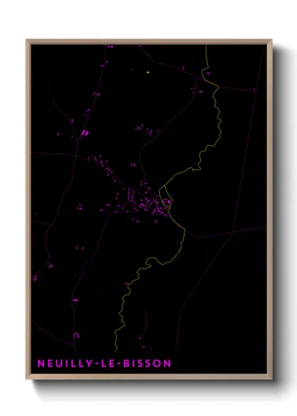Une affiche de carte sur Neuilly-le-Bisson