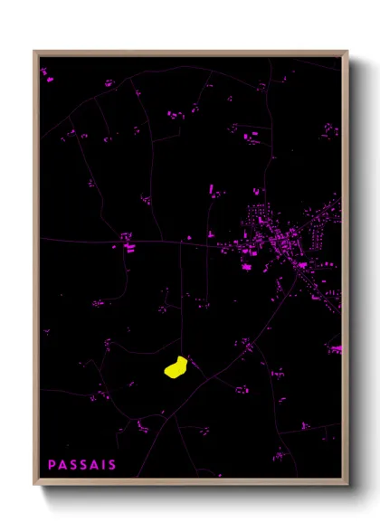 Une affiche de carte sur Passais