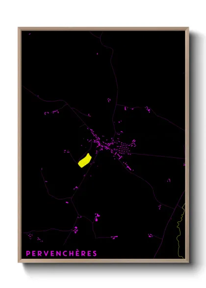 Une affiche de carte sur Pervenchères